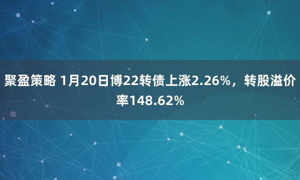 聚盈策略 1月20日博22转债上涨2.26%，转股溢价率148.62%